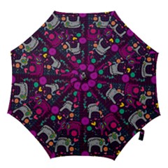 Love Colorful Elephants Background Hook Handle Umbrellas (medium) by Nexatart