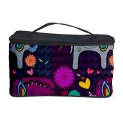 Love Colorful Elephants Background Cosmetic Storage Case by Nexatart