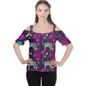 Love Colorful Elephants Background Women s Cutout Shoulder Tee View1