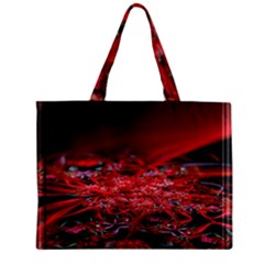 Red Fractal Valley In 3d Glass Frame Zipper Mini Tote Bag by Nexatart