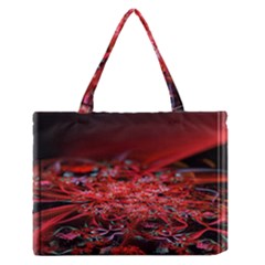 Red Fractal Valley In 3d Glass Frame Medium Zipper Tote Bag by Nexatart