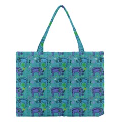 Elephants Animals Pattern Medium Tote Bag by Nexatart