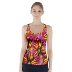 Floral Pattern Background Seamless Racer Back Sports Top by Nexatart