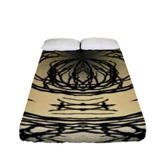 Atmospheric Black Branches Abstract Fitted Sheet (full/ Double Size) by Nexatart