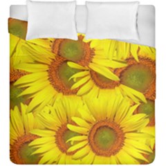 Sunflowers Background Wallpaper Pattern Duvet Cover Double Side (king Size) by Nexatart