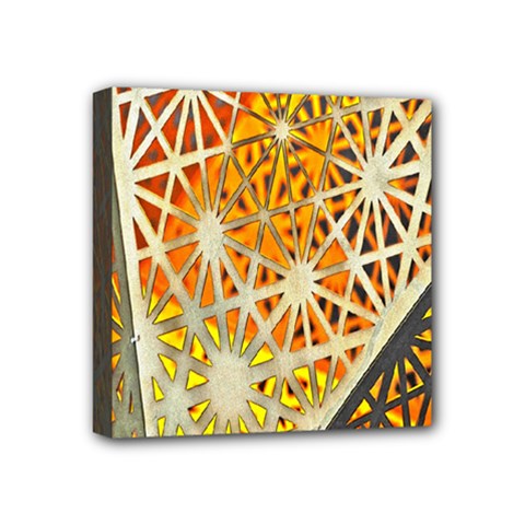 Abstract Starburst Background Wallpaper Of Metal Starburst Decoration With Orange And Yellow Back Mini Canvas 4  X 4 