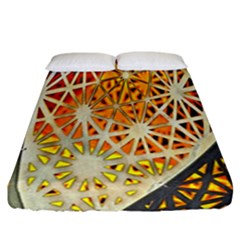 Abstract Starburst Background Wallpaper Of Metal Starburst Decoration With Orange And Yellow Back Fitted Sheet (california King Size)