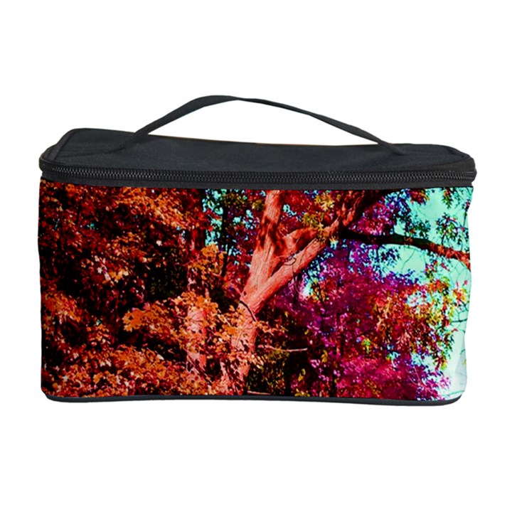 Abstract Fall Trees Saturated With Orange Pink And Turquoise Cosmetic Storage Case