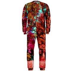 Abstract Fall Trees Saturated With Orange Pink And Turquoise Onepiece Jumpsuit (men)  by Nexatart