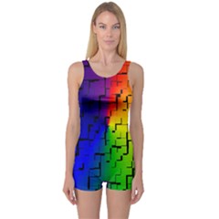 A Creative Colorful Background One Piece Boyleg Swimsuit by Nexatart