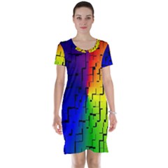 A Creative Colorful Background Short Sleeve Nightdress