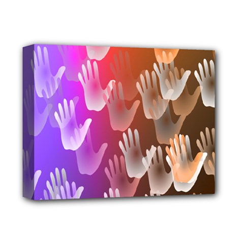 Clipart Hands Background Pattern Deluxe Canvas 14  X 11  by Nexatart