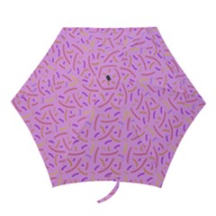 Confetti Background Pattern Pink Purple Yellow On Pink Background Mini Folding Umbrellas by Nexatart