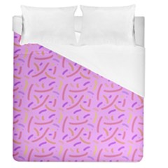 Confetti Background Pattern Pink Purple Yellow On Pink Background Duvet Cover (queen Size) by Nexatart