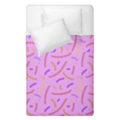 Confetti Background Pattern Pink Purple Yellow On Pink Background Duvet Cover Double Side (single Size) by Nexatart