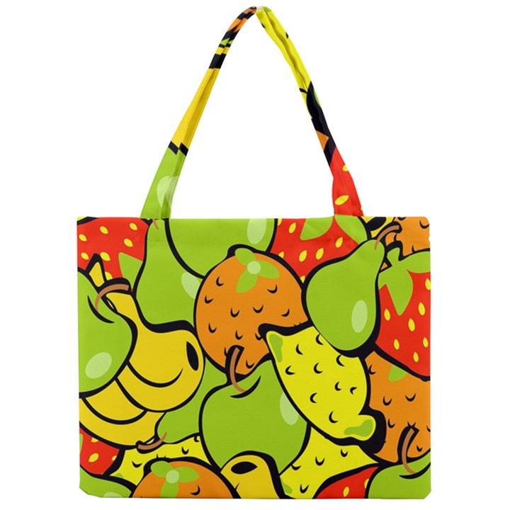 Digitally Created Funky Fruit Wallpaper Mini Tote Bag