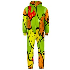 Digitally Created Funky Fruit Wallpaper Hooded Jumpsuit (men)  by Nexatart