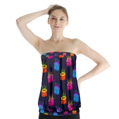 A Tilable Birthday Cake Party Background Strapless Top by Nexatart