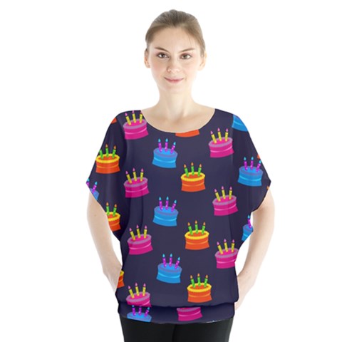 A Tilable Birthday Cake Party Background Blouse by Nexatart