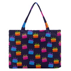A Tilable Birthday Cake Party Background Medium Zipper Tote Bag by Nexatart