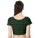 Green Black Pattern Abstract Short Sleeve Crop Top (Tight Fit) View2