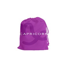 Zodiac Capricorn Purple Drawstring Pouches (small) 