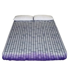 Purple Square Frame With Mosaic Pattern Fitted Sheet (king Size) by Nexatart