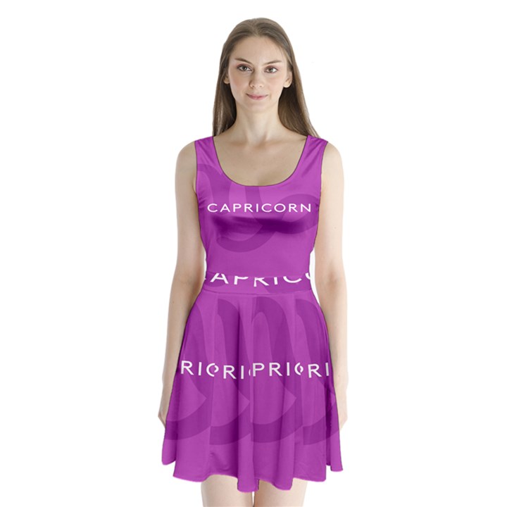 Zodiac Capricorn Purple Split Back Mini Dress 