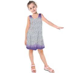 Purple Square Frame With Mosaic Pattern Kids  Sleeveless Dress by Nexatart