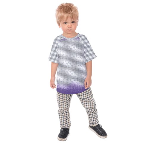 Purple Square Frame With Mosaic Pattern Kids  Raglan Tee by Nexatart