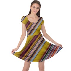 Colourful Lines Cap Sleeve Dresses by Nexatart