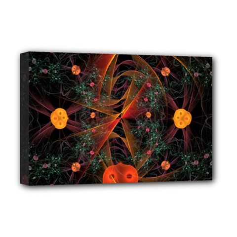 Fractal Wallpaper With Dancing Planets On Black Background Deluxe Canvas 18  X 12   by Nexatart