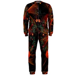 Fractal Wallpaper With Dancing Planets On Black Background Onepiece Jumpsuit (men)  by Nexatart