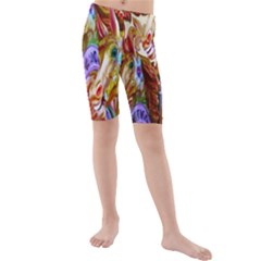 3 Carousel Ride Horses Kids  Mid Length Swim Shorts by Nexatart