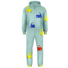 Car Yellow Blue Orange Hooded Jumpsuit (men)  by Mariart