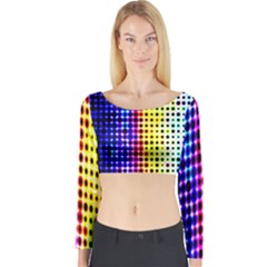 A Creative Colorful Background Long Sleeve Crop Top by Nexatart