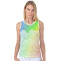 Cloud Blue Sky Rainbow Pink Yellow Green Red White Wave Women s Basketball Tank Top View1