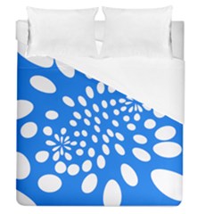 Circles Polka Dot Blue White Duvet Cover (queen Size) by Mariart