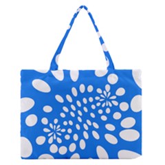 Circles Polka Dot Blue White Medium Zipper Tote Bag by Mariart