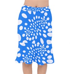 Circles Polka Dot Blue White Mermaid Skirt