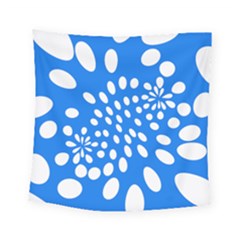 Circles Polka Dot Blue White Square Tapestry (small)