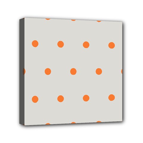 Diamond Polka Dot Grey Orange Circle Spot Mini Canvas 6  X 6 