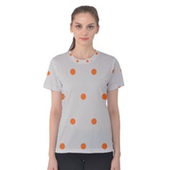 Diamond Polka Dot Grey Orange Circle Spot Women s Cotton Tee