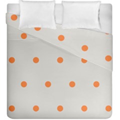 Diamond Polka Dot Grey Orange Circle Spot Duvet Cover Double Side (king Size) by Mariart