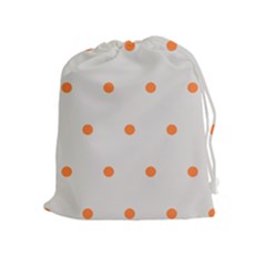 Diamond Polka Dot Grey Orange Circle Spot Drawstring Pouches (extra Large) by Mariart