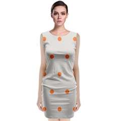 Diamond Polka Dot Grey Orange Circle Spot Classic Sleeveless Midi Dress