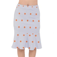 Diamond Polka Dot Grey Orange Circle Spot Mermaid Skirt