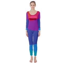 Circles Colorful Balloon Circle Purple Blue Red Orange Long Sleeve Catsuit