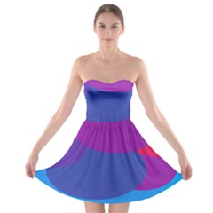 Circles Colorful Balloon Circle Purple Blue Red Orange Strapless Bra Top Dress by Mariart