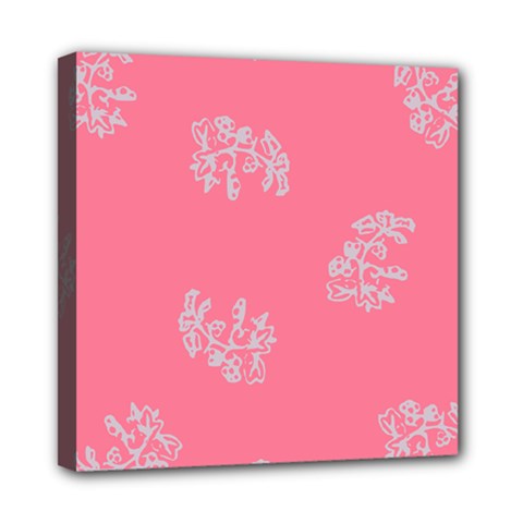 Branch Berries Seamless Red Grey Pink Mini Canvas 8  X 8  by Mariart